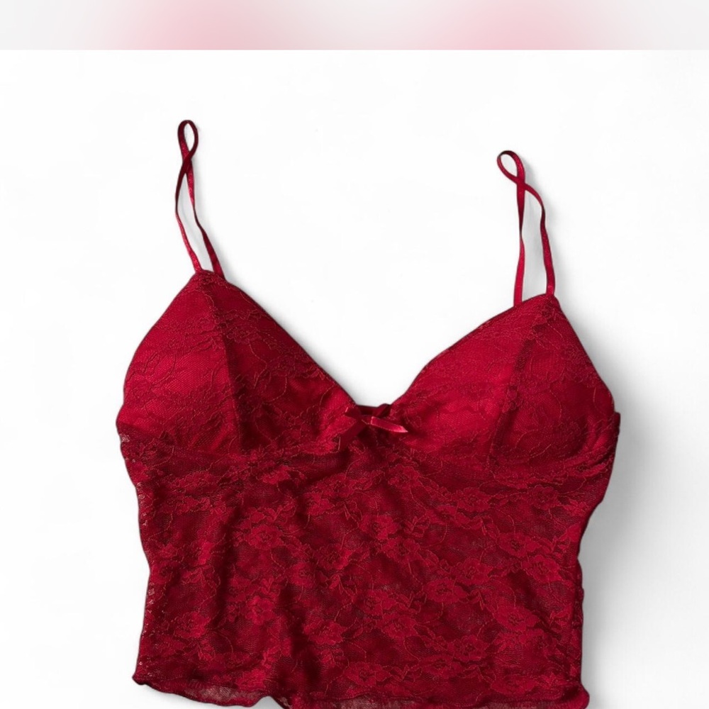 Elegant Red Lace Camisole